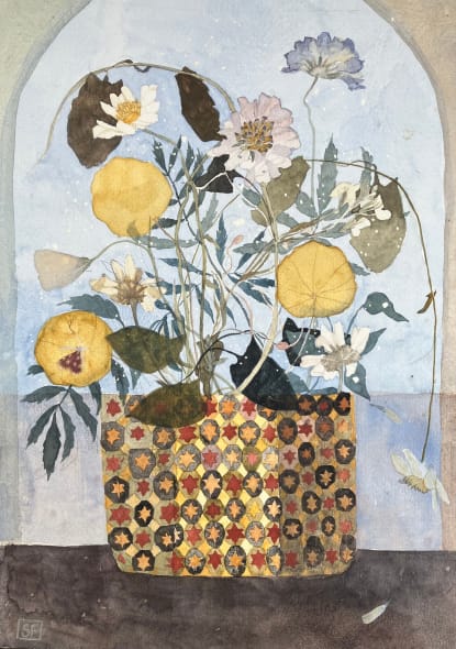 Pressed Flowers and a Florentine Pot