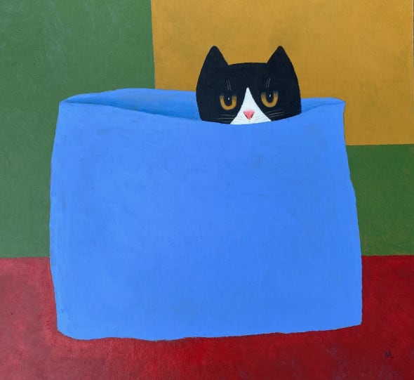 Cat in Blue Bag