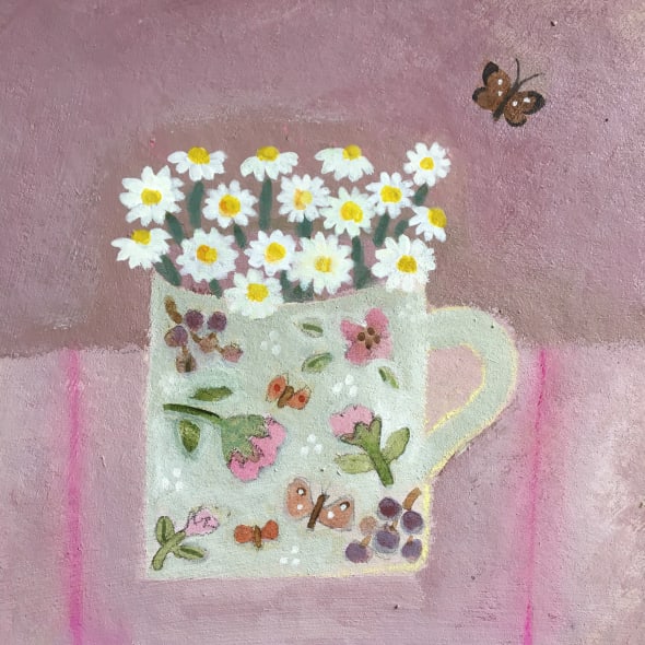 Daisies and Butterfly