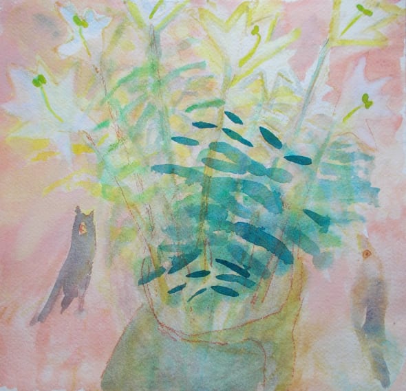 A Pot of Lilies