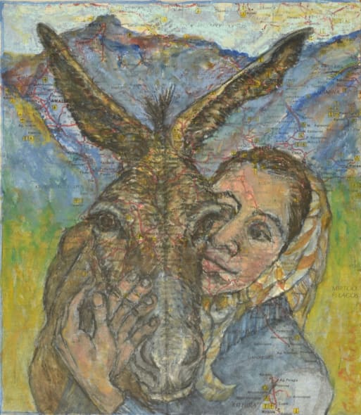Mountain Girl with her Donkey