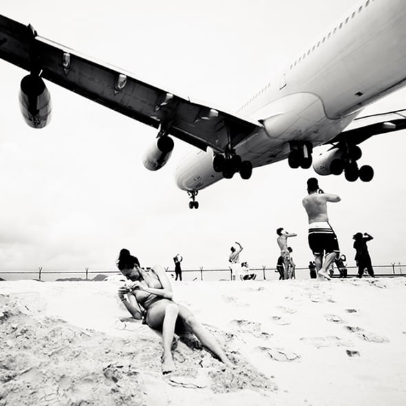 Photographer Josef Hoflehner's "Jet Airliner #04, St. Maarten" archival pigment print