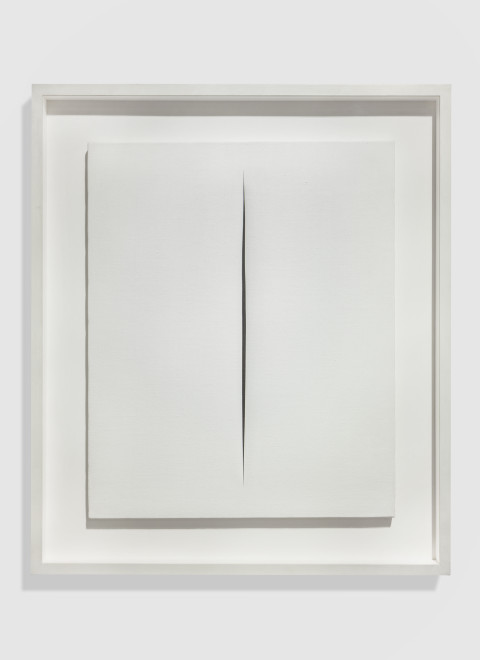 <span class="artist"><strong>Lucio Fontana</strong></span>, <span class="title"><em>Concetto Spaziale, Attesa</em>, 1966</span>