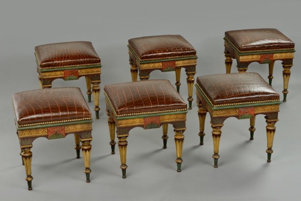 <span class="title"><em>Set of six Italian Neo-Pompeian stools</em>, Early 19th Century</span>