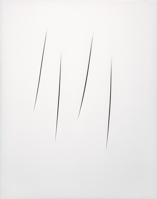 <span class="artist"><strong>Lucio Fontana</strong></span>, <span class="title"><em>Concetto Spaziale, Attese (Spatial Concept, Waiting)</em>, 1965</span>