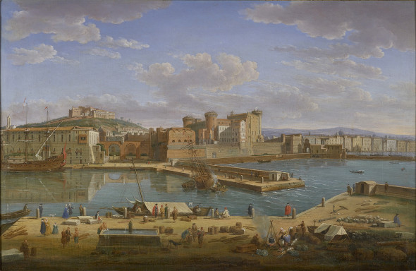 <span class="artist"><strong>Hendrik Frans van Lint</strong></span>, <span class="title"><em>Naples, Darsena</em>, 1734</span>