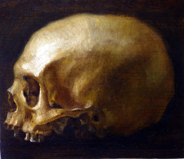 <span class="artist"><strong>Ubaldo Gandolfi</strong></span>, <span class="title"><em>A skull</em></span>