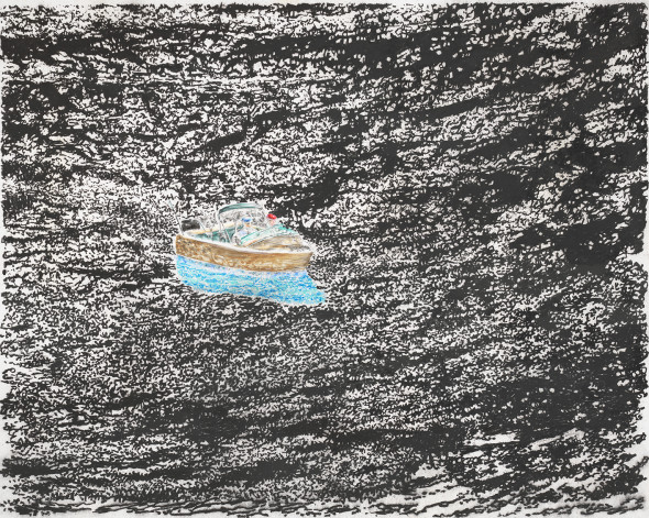 <span class="artist"><strong>Ena Swansea</strong></span>, <span class="title"><em>Andreas goes fishing with someone</em>, 2019</span>