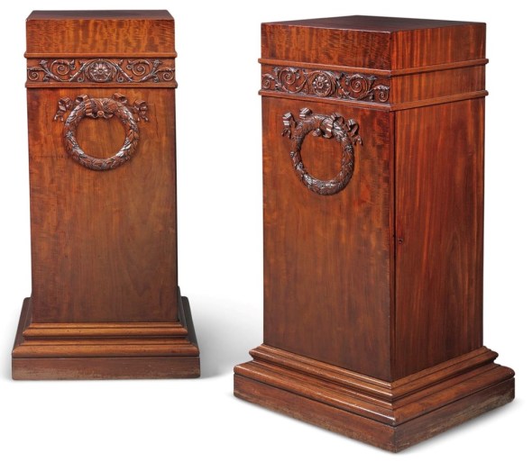 <span class="title"><em>A Pair of Regency Mahogany Dining Room Pedestals</em>, ca. 1810-15</span>