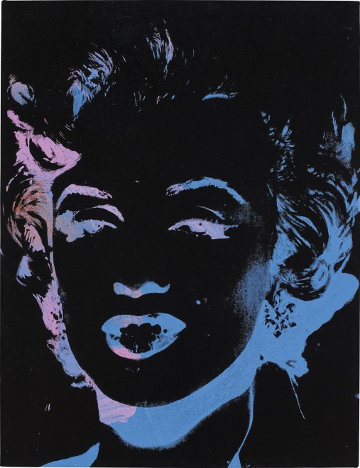 <span class="artist"><strong>Andy Warhol</strong></span>, <span class="title"><em>One Multicolored Marilyn (Reversal Series)</em>, 1979/86</span>