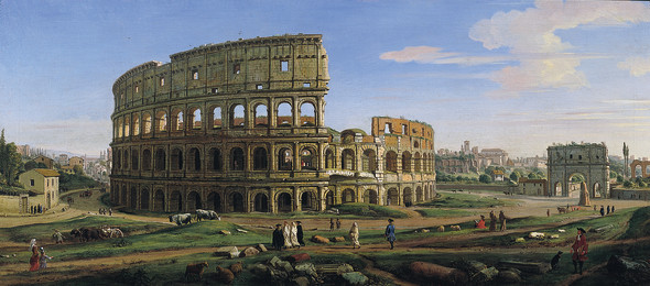 <span class="artist"><strong>Gaspar Adriaensz. van Wittel, called Vanvitelli</strong></span>, <span class="title"><em>View of the Colosseum and Arch of Constantine from the East</em>, 1707</span>