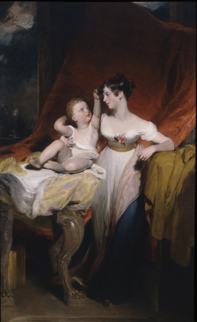 <span class="artist"><strong>Sir Thomas Lawrence</strong></span>, <span class="title"><em>Portrait of Anne, Viscountess Pollington, later Countess of Mexborough (1783–1870), with her son, John Charles George (1810–1899), later 4th Earl of Mexborough</em>, completed in 1821</span>