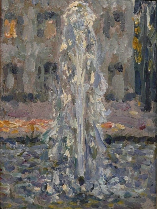 Henri Le Sidaner, Le jet d'eau, Versailles, 1937
