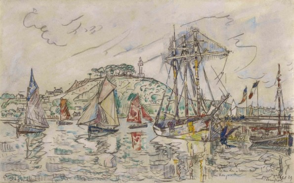 Paul Signac, Le Brocéliande dans le Port de Paimpol, 1st September 1929