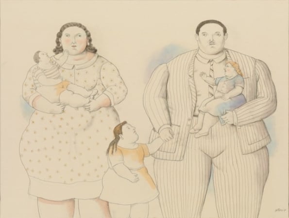 <span class="artist"><strong>Fernando Botero</strong></span>, <span class="title"><em>A family</em>, 2019</span>