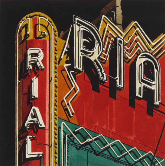 Robert Cottingham Rialto, 1985 watercolour on paper 19 7/8 x 18 in / 50.5 x 45.7 cm