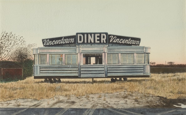 John Baeder Vincentown Diner, 1974 watercolour on paper 10 x 16 in / 25.4 x 40.6 cm