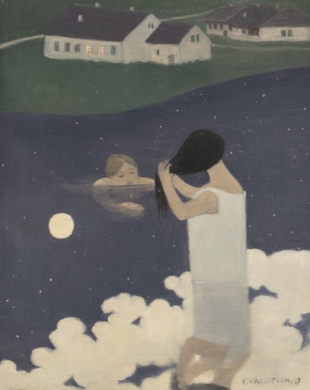 Félix Vallotton Baigneuses au clair de lune, 1893 Oil on canvas 10 5/8 x 8 1/2 in / 27 x 21.6 cm