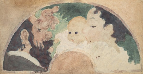Pierre Bonnard La famille du compositeur Claude Terrasse, 1892 watercolour on paper 11 1/2 x 21 1/4 in 29 x 54 cm