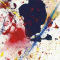 Detail of "Untitled" acrylic on paper painting by artist Sam Francis