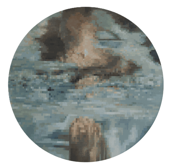 Hind Al Obaidli Reflection 3, 2024 Oil on wood D: 40 cm