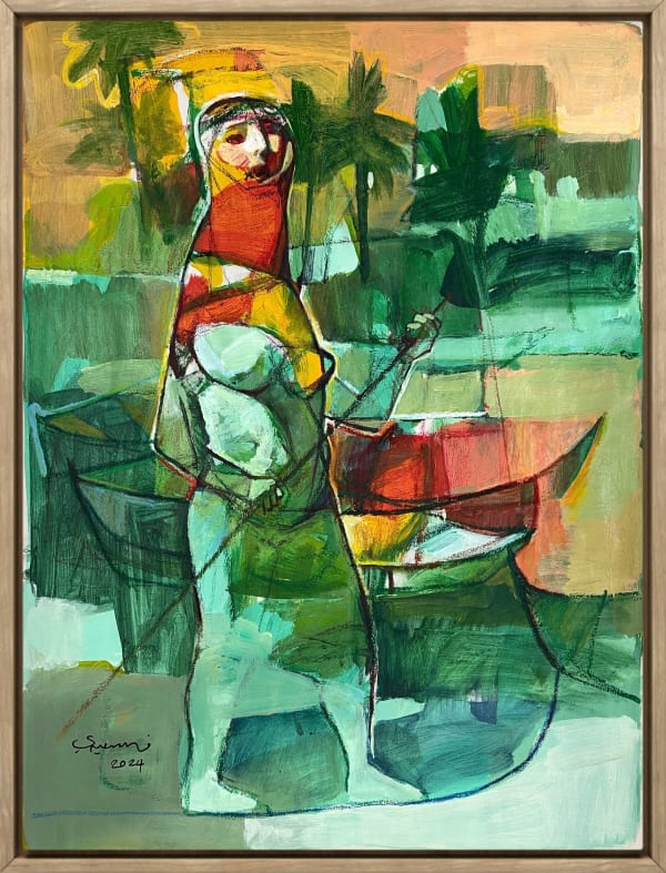 Falah Al-Saeedi Women in the Marshes series, 2024 Acrylic and pastel on paper 61 x 45 cm
