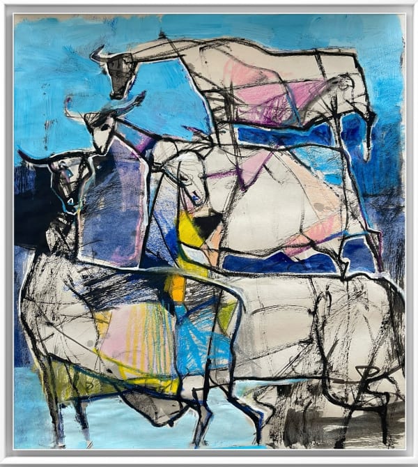 Falah Al-Saeedi Herd series, 2025 Acrylic and pastel on paper 35 x 43 cm