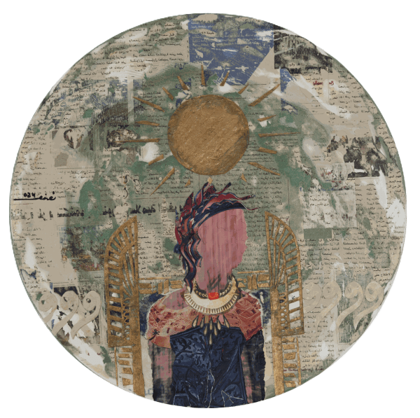 Ahmed Nouh Untitled, 2024 Mixed media on wood D: 40 cm