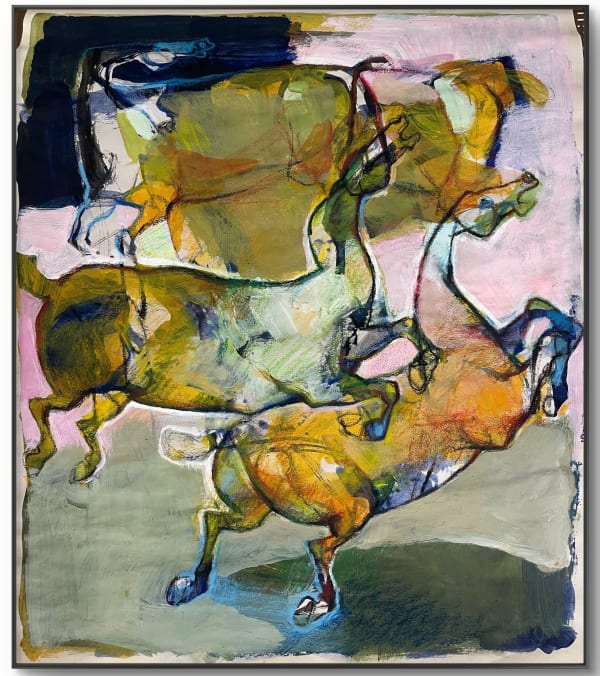 Falah Al-Saeedi Horses series, 2024 Acrylic and pastel on paper 35 x 43 cm