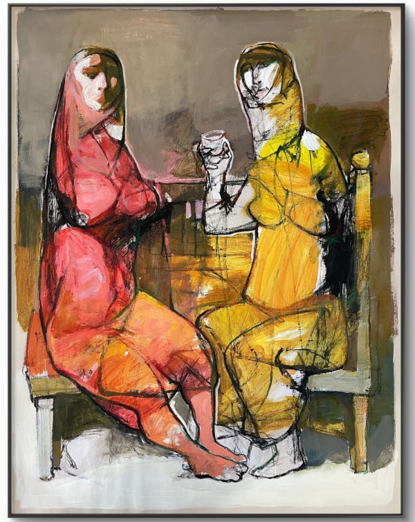 Falah Al-Saeedi Women in the Marshes series, 2025 Acrylic and pastel on paper 61 x 45 cm