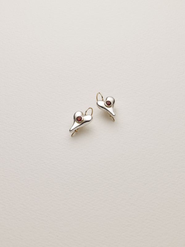 Paul Hatton, Sterling silver Heart Earrings, 2019