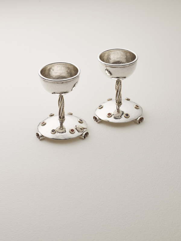 Paul Hatton, Sterling silver hammered Egg Cups