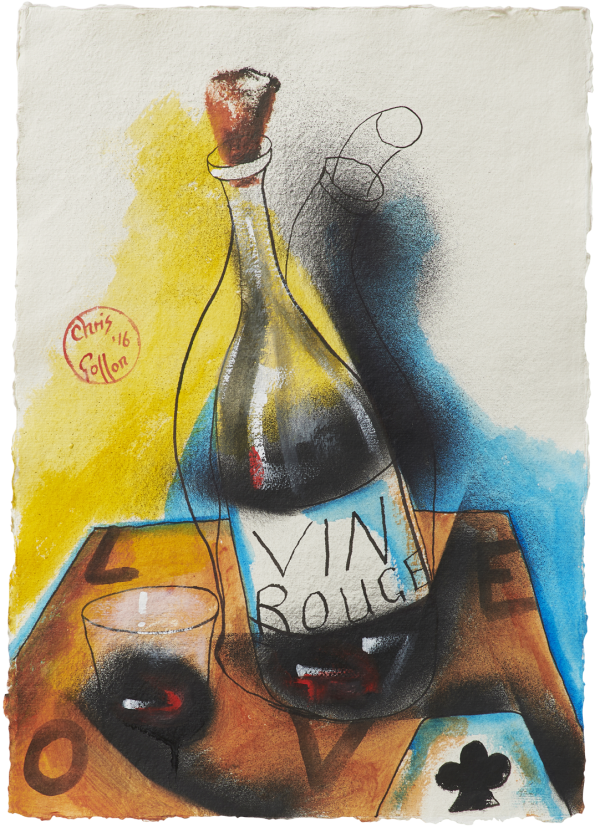 Chris Gollon, Study (I) on Khadi paper for Gimme Some Wine