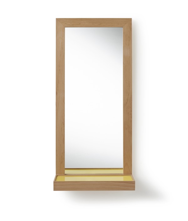 Beech Shelf Mirror - Yellow