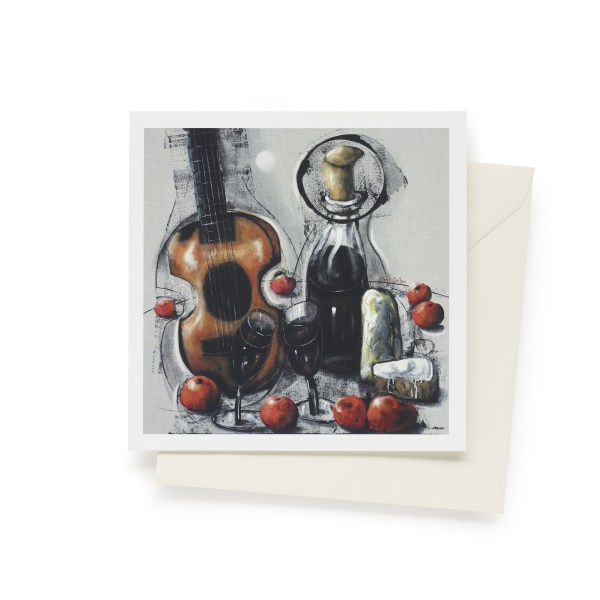 Still Life with Guitar & Wine, by Chris Gollon