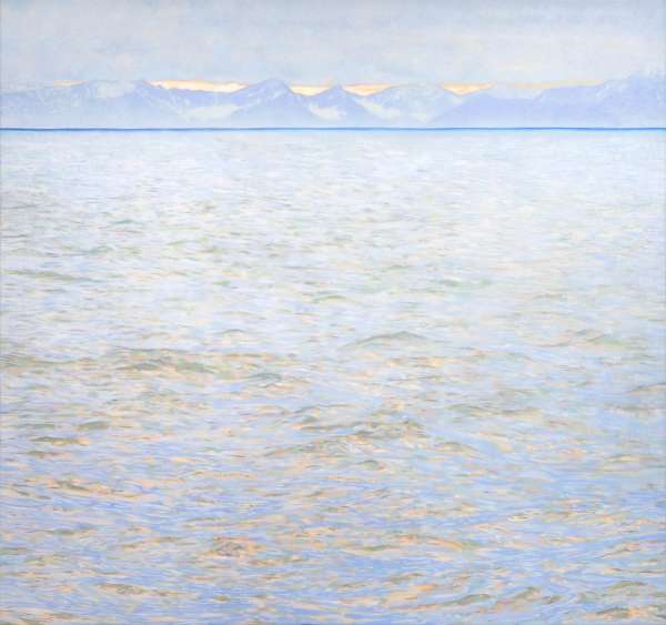 Martine Poppe, 'A coast that none of them knew', 2025, oil on polyester restoration fabric, 150 x 160 cm, Courtesy of the Artist and Kristin Hjellegjerde Gallery