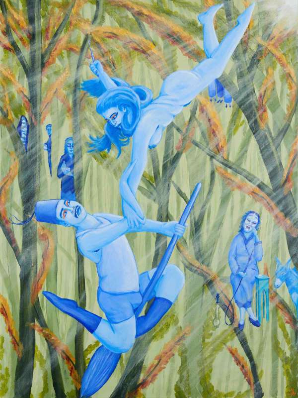 Massoud Hayoun, 'Portrait of the inverse of a woman', 2024, Acrylic on canvas, 121.9 x 91.4 cm. Courtesy of the artist and Larkin Durey.