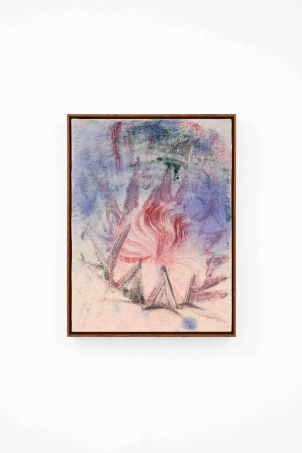 Aimée Parrott, 'Earth Star', 2025, monotype and acrylic on cotton [framed], 40 x 30 cm. Photography by Matt Spour. Courtesy of the artist and IONE & MANN.