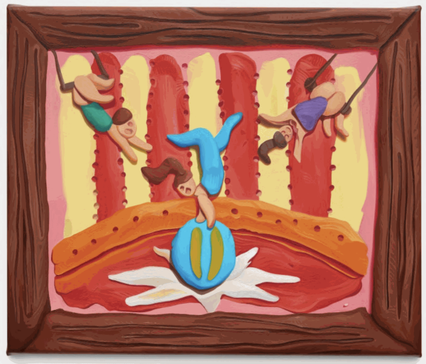 Natalia Ocerin, 'Acrobat', 2025, oil on canvas, 30 x 40 cm. Courtesy of the artist and Gallery Rosenfeld.