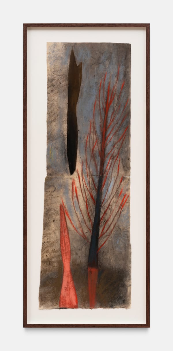 Mira Schor, Red Tree Double Stencil Work, 1981 – 1982