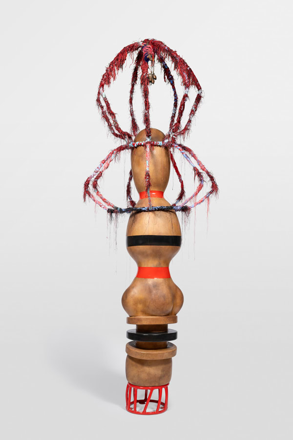 Julien Creuzet, Attila cataracte, ta source aux pieds, des pitons verts, finira dans la grande mer, gouffre bleu, nous nous noyâmes, dans les larmes marées, de la lune, Shékéré, clef double, cloches, perles bleues, 2024