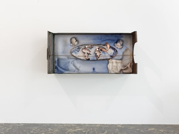 Anna Bella Geiger, Orbis Descriptio com Mapa Mundi e as 3 Graças, from the series Fronteiriços, 2018