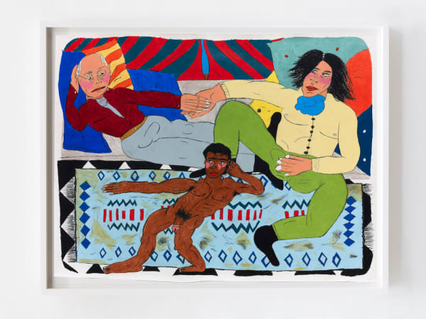 Soufiane Ababri, Bed work / Oscar Wilde offering André Gide a young Arab, 2020