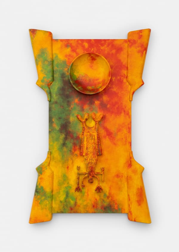 Julien Creuzet, rêve, cauchemar, trauma et insomnie, sueur, sécretion et bactterie, rejet et désir, dos à dos nous avons passé la nuit à réflechir à nos archéologies du futur (famine, fusil et chute libre), 2025