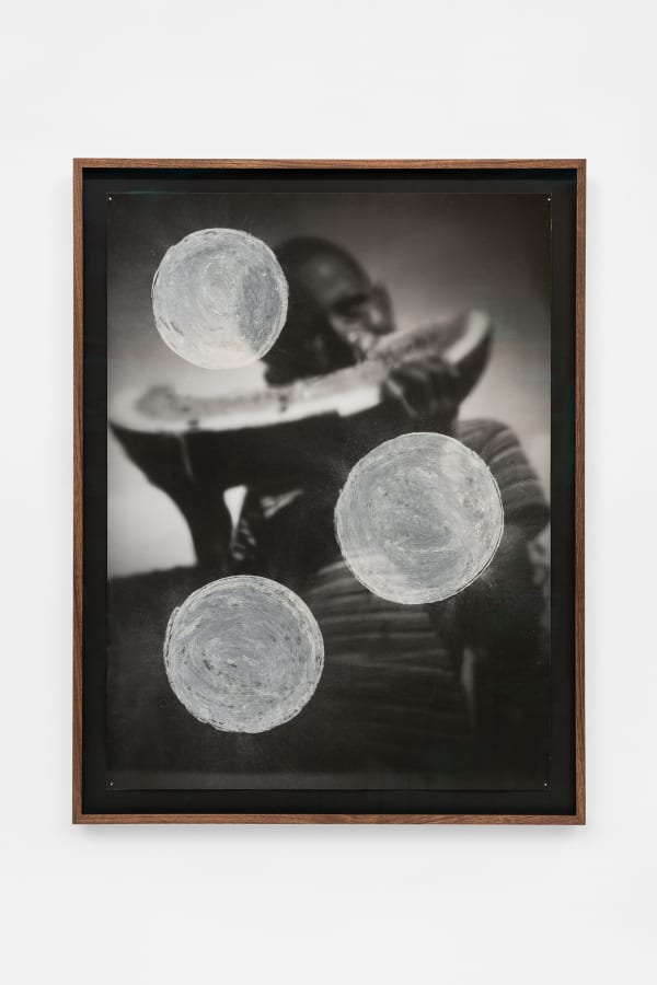 Paulo Nazareth, Kid with watermellon II, from the whiteness etnographie or white circle - soth america series, 2022