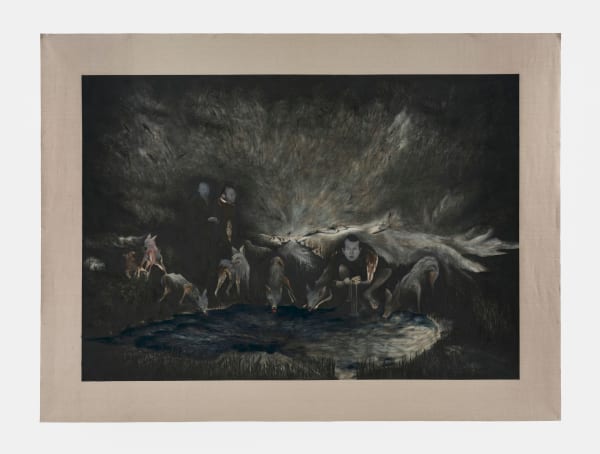 Nika Kutateladze, Two man and the calf, 2025