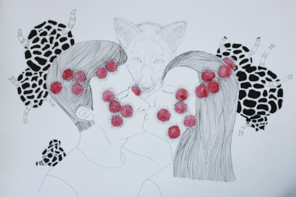 Maung Day, Kissers in a Park (Kissing Through Time), 2016