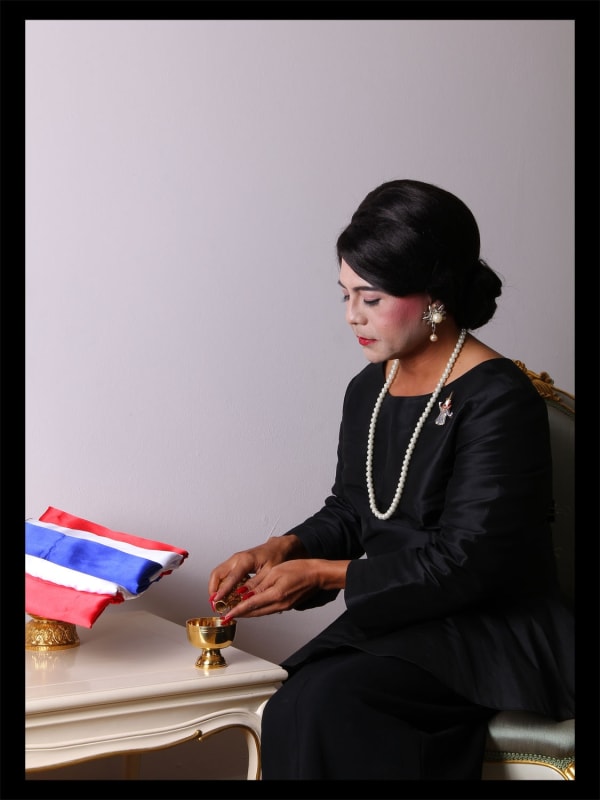 Michael Shaowanasai, Self-Portrait with Double South Sea Pearl Earrings No.2, 2013