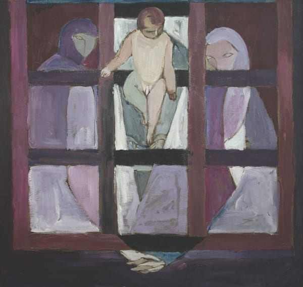 Huang Rui Celebrating the Birth of a Son, 1982 Oil on Canvas Original Sizes Available: 32 1/10 × 33 7/10 in 81.5 × 85.7 cm