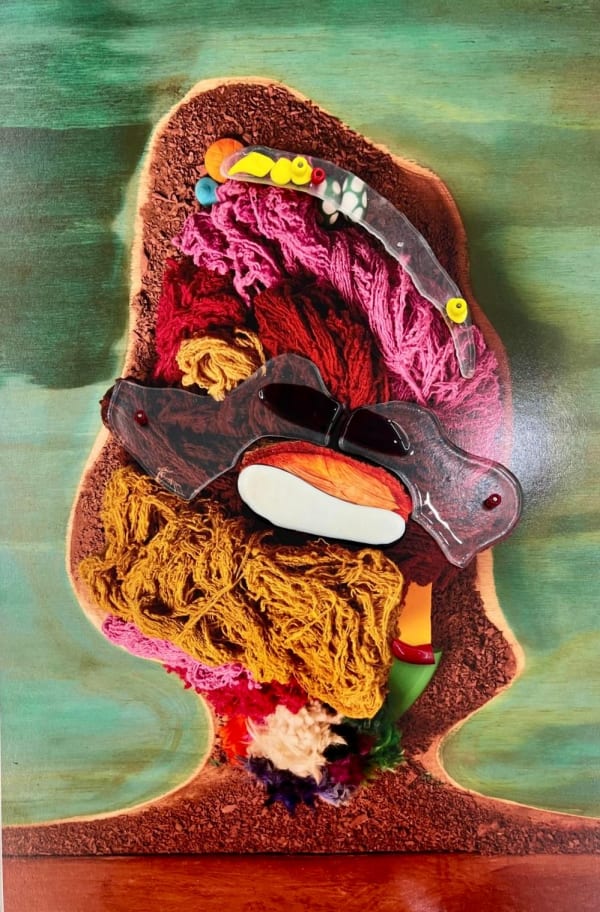 Lorenzo Vitturi, Selfportrait #4, Adobe, Yarns, Fused glass, Murano Beads in Arin, 2023